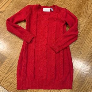 Red sparkly sweater dress